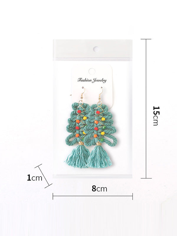 xakxx Tasseled Earrings Christmas Tree Accessories