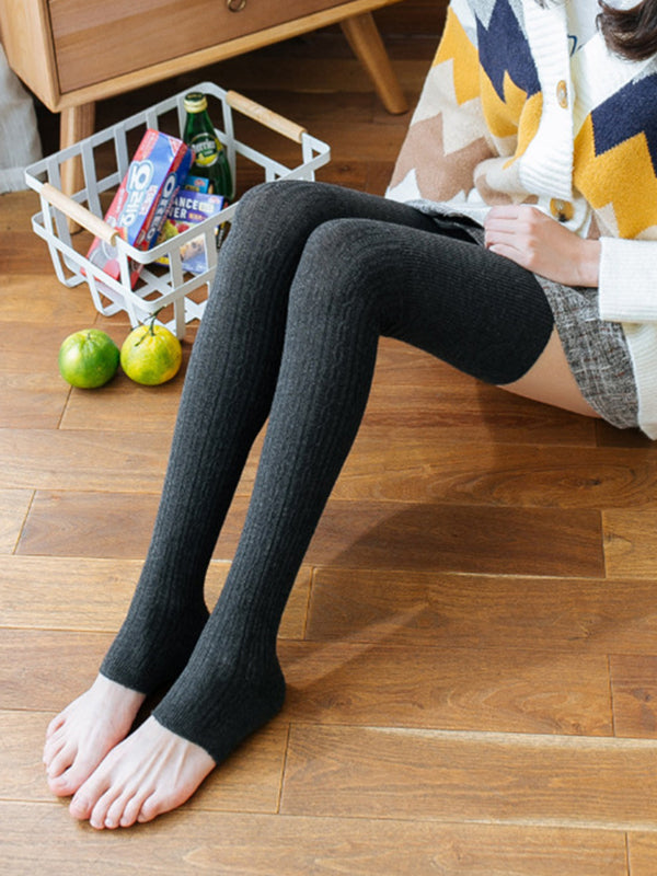 xakxx Casual Skinny Keep Warm Solid Color Leg Warmers Accessories
