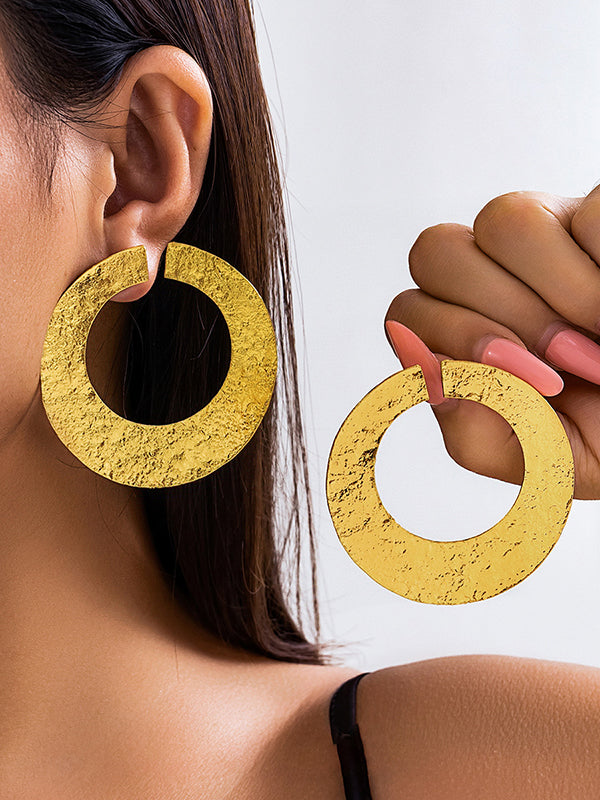 xakxx Geometric Hollow Solid Color Drop Earrings
