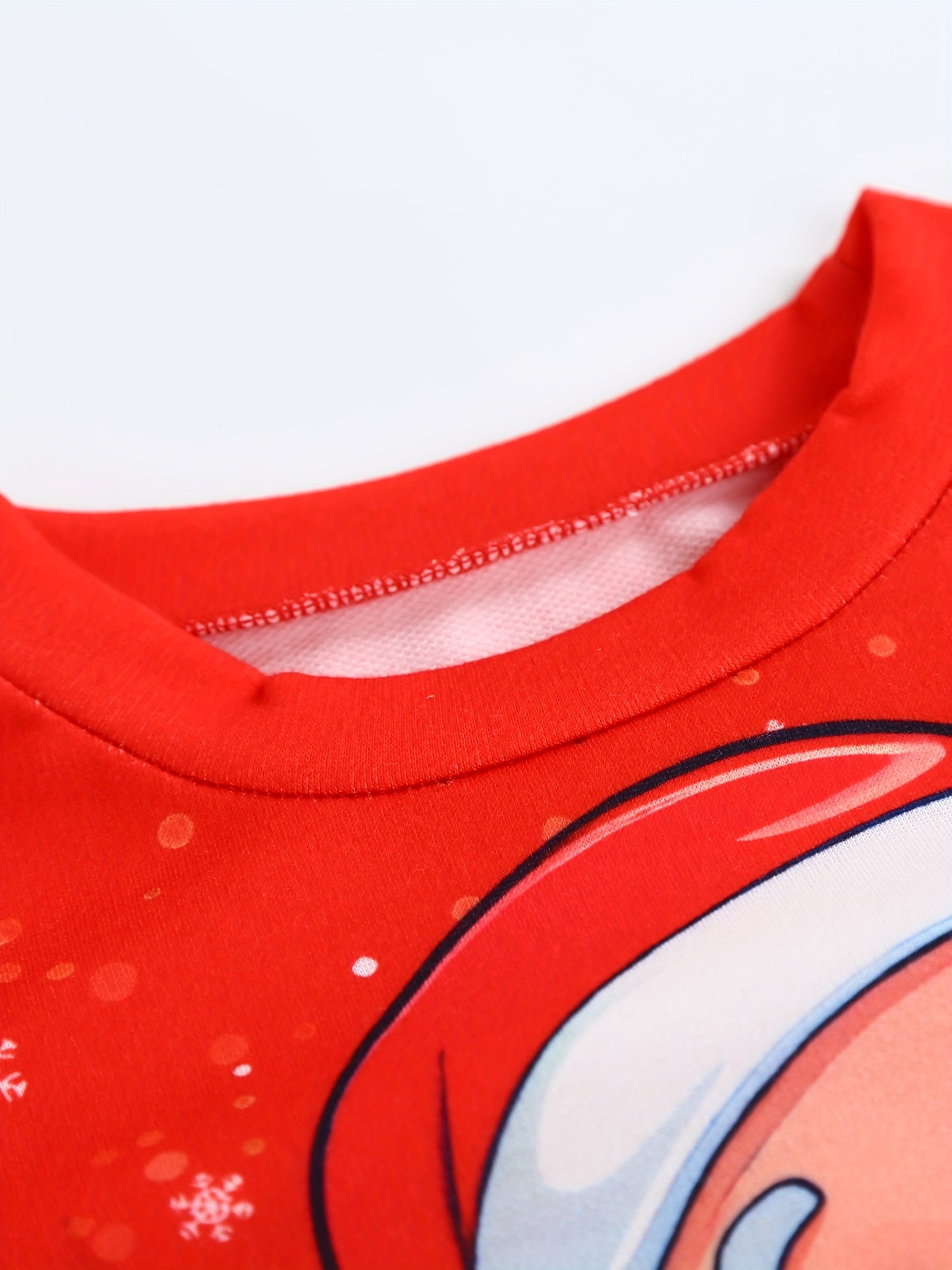 Christmas Baby Boys 2pcs Cute Round Neck Sweatshirt Pants New Casual Set With Carton Santa Claus Print Outdoor Clothes