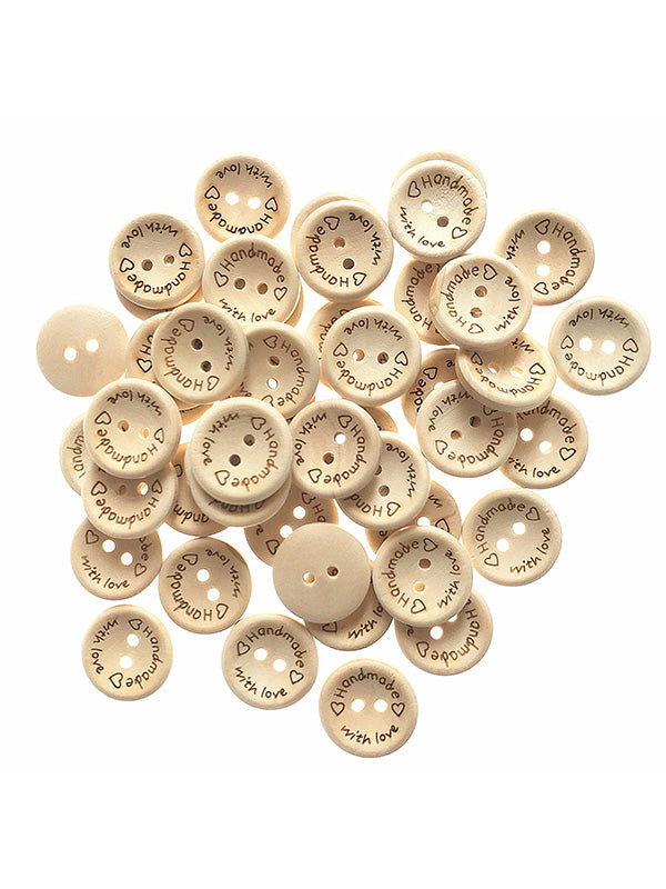 xakxx About 100Pcs Letter Printed Round Buttons Decoration Accessories