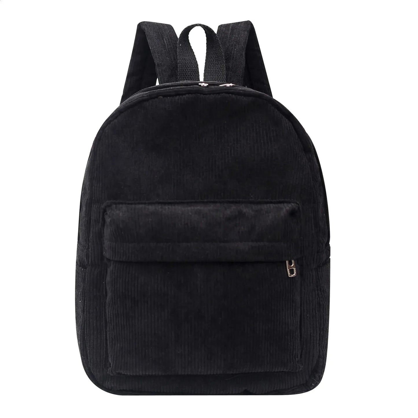 Personalised Embroidery Simple Backpack Corduroy School BackpacksSolid Color Casual Bookbag Travel 240425