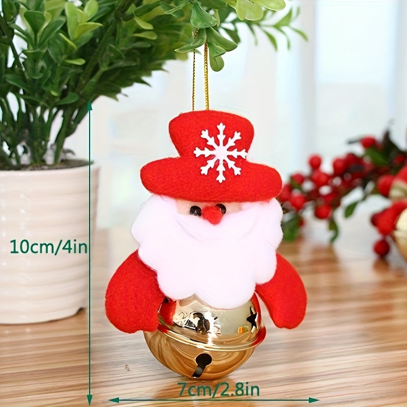 8pcs Felt Christmas Bells Ornaments, Hanging Jingle Bells Pendant, Xmas Tree Decorations for Santa Clause Snowman Reindeer Doll Elk Bear