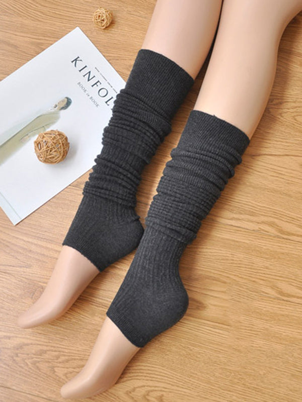 xakxx Casual Skinny Keep Warm Solid Color Leg Warmers Accessories