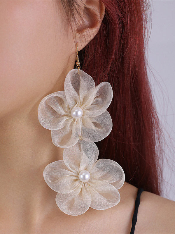 xakxx Three-Dimensional Flower Drop Earrings