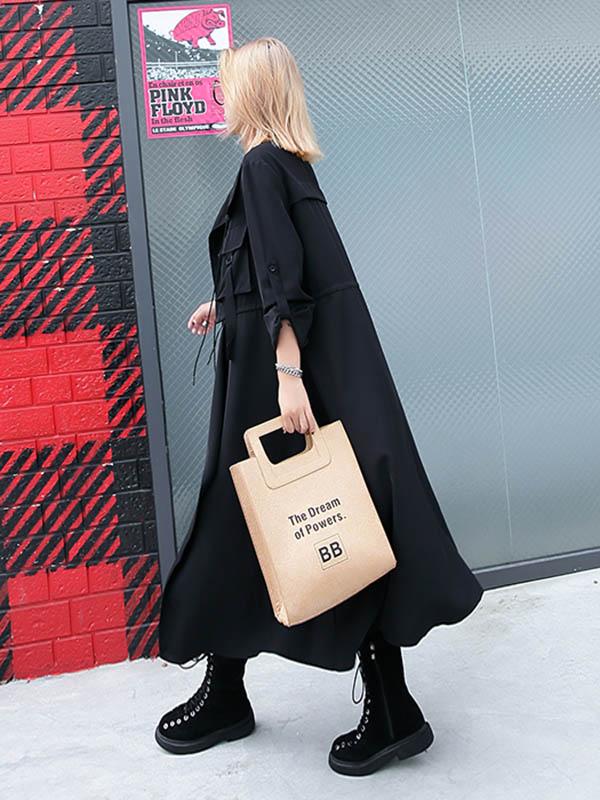 xakxx Light Loose Solid Trench Coat