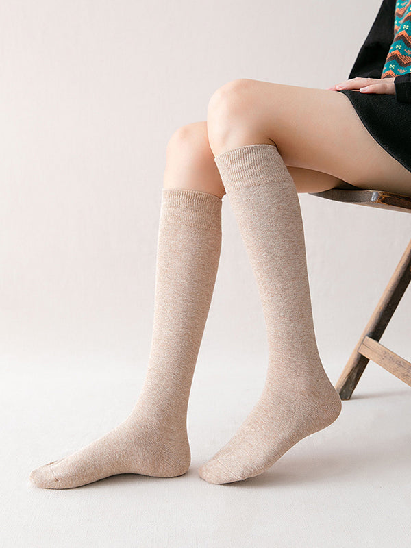 xakxx Casual Keep Warm Solid Color Socks Accessories