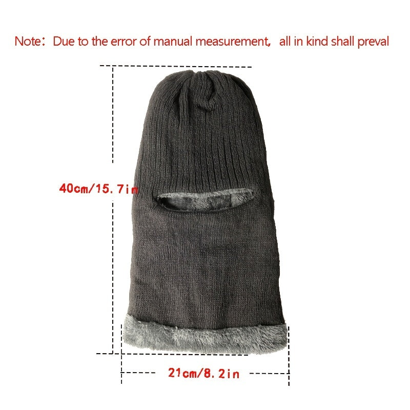 1pc Hat Scarf All-in-one Men's Winter Hooded Scarf Lei Feng Hat Plus Velvet Thickened Warm Windproof Mask Cycling Cold Protection