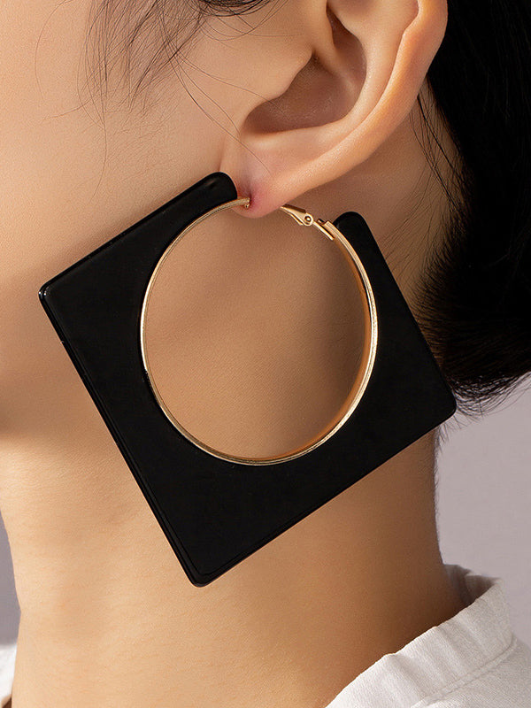 xakxx Normcore Geometric Hollow Drop Earrings