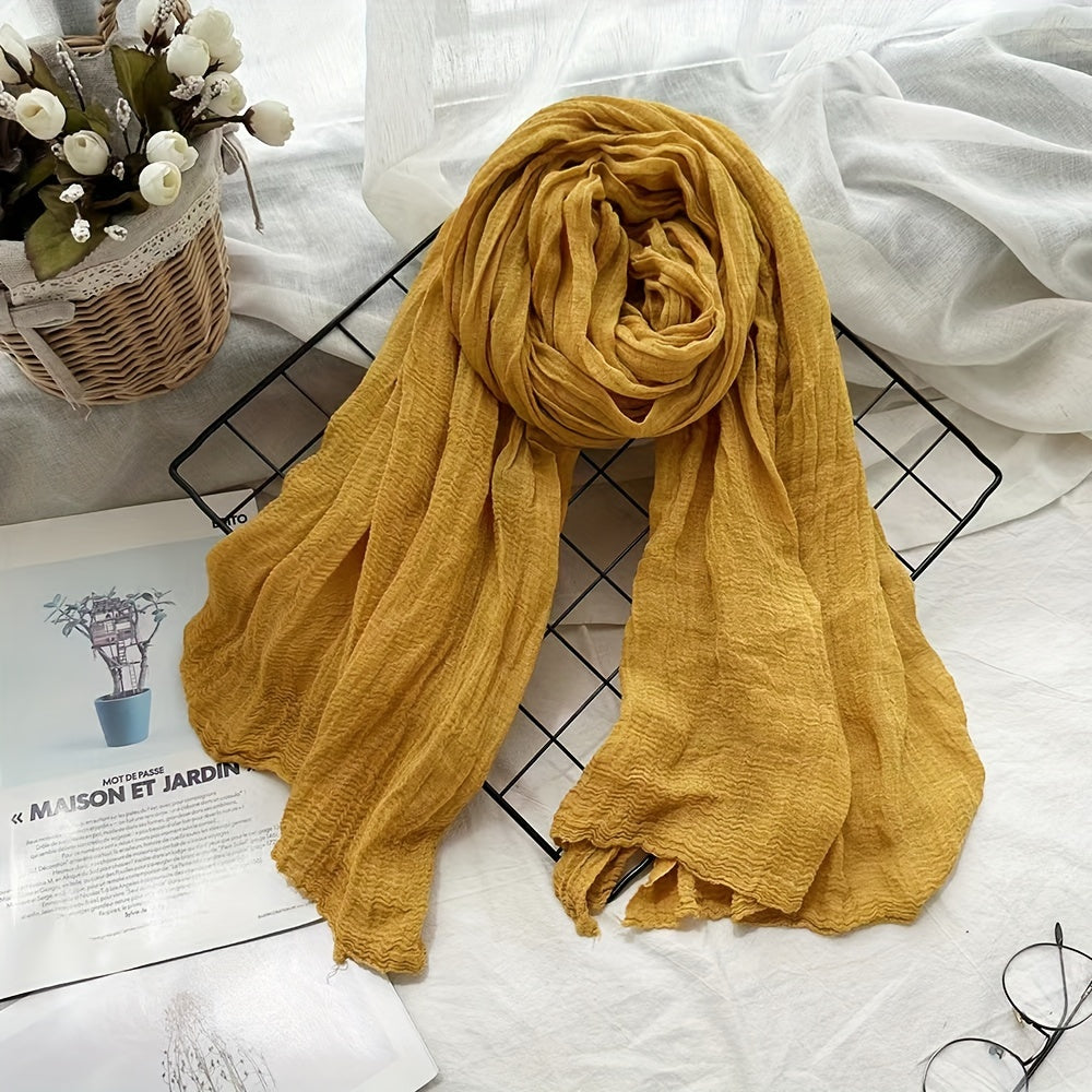 1pc Luxurious Linen Scarf - Vibrant Solid Color, Soft and Breathable, Perfect for Autumn and Winter, Stylish Shawl Alternative - New Arrival for Men
