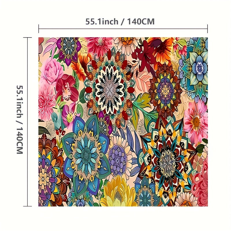 1pc Vintage Floral Tablecloth - Durable, Waterproof, Oil-Proof, and Washable - Perfect for Picnic, Camping, Weddings, Birthday Parties, Restaurants, and Buffet Dinners with Easy Clean Design