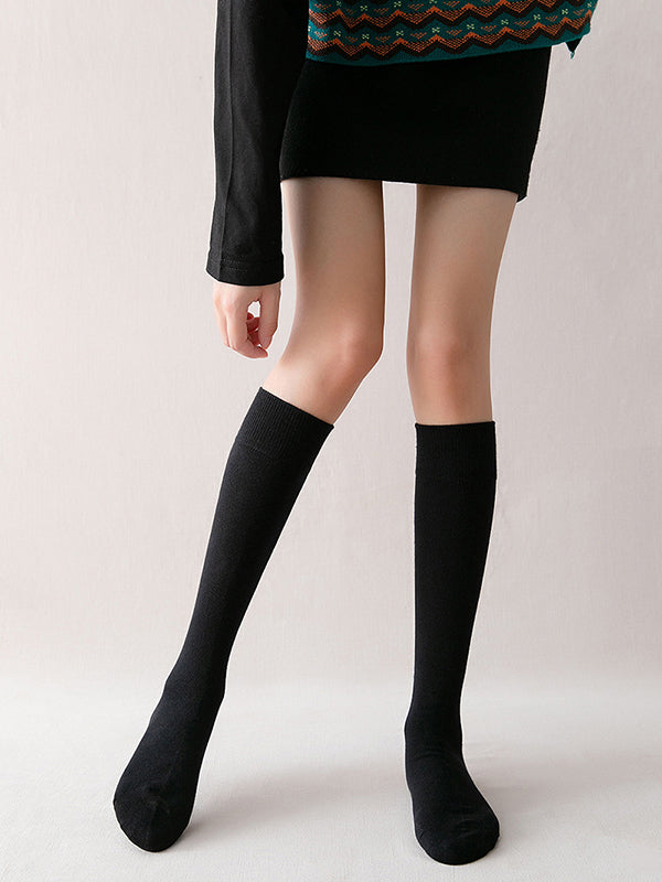 xakxx Casual Keep Warm Solid Color Socks Accessories