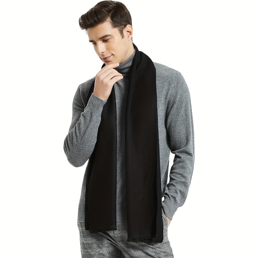 Men's 100% Cotton Knit Scarf - Casual Style Soft Warm Scarves for Winter