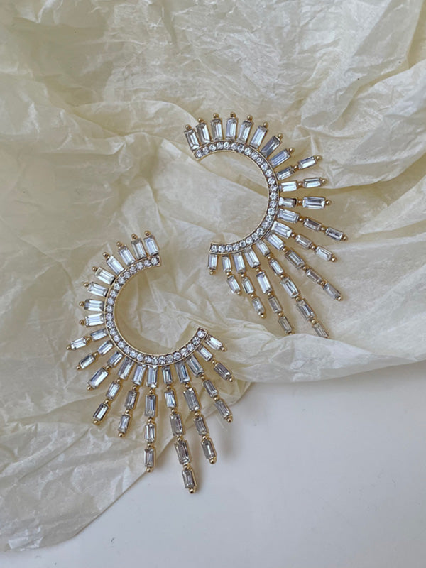 xakxx Original Contrast Color Zircon Earrings Accessories