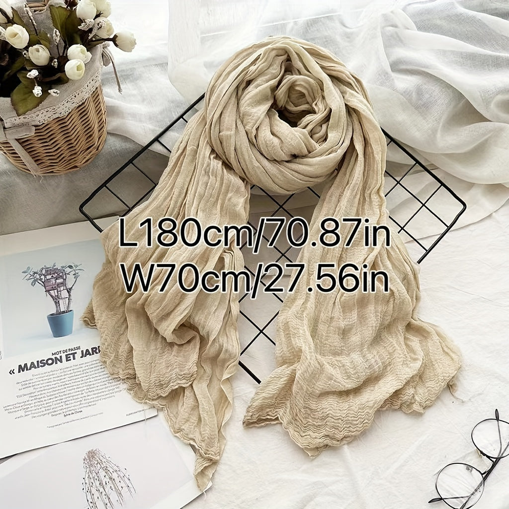 1pc Luxurious Linen Scarf - Vibrant Solid Color, Soft and Breathable, Perfect for Autumn and Winter, Stylish Shawl Alternative - New Arrival for Men