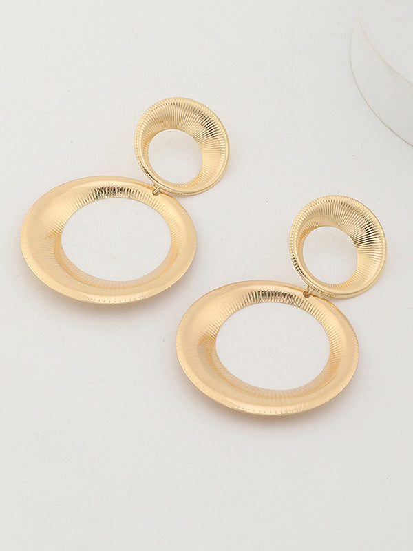 xakxx Statement Hollow Solid Color Geometric Earrings Accessories