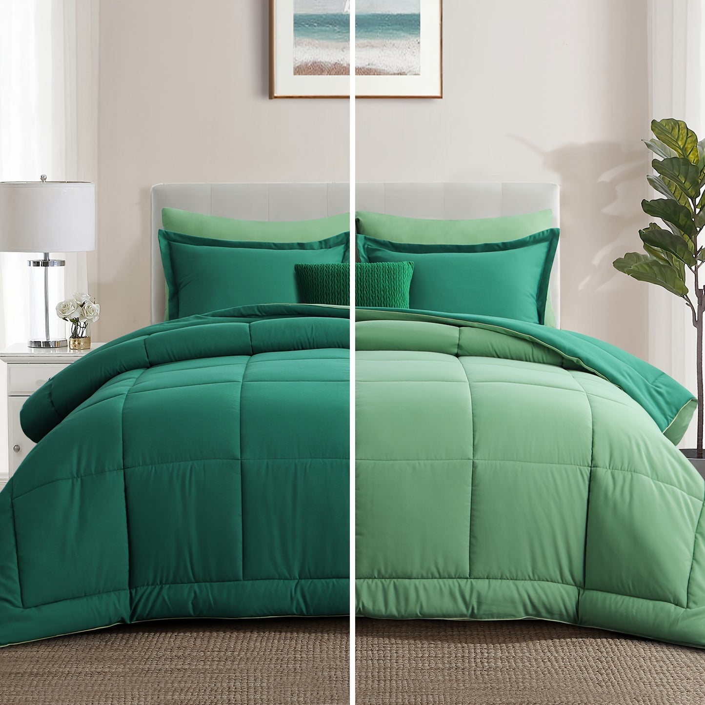 2/3pcs Luxurious Reversible Down Alternative Comforter Set - Ultra Soft, Lightweight, and Breathable for All Seasons - Includes 1 Pillow Sham, Hypoallergenic, Easy Care, and Machine Washable
