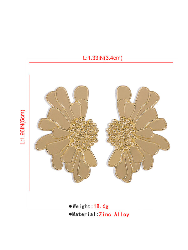 xakxx Vintage Alloy Flower Earrings