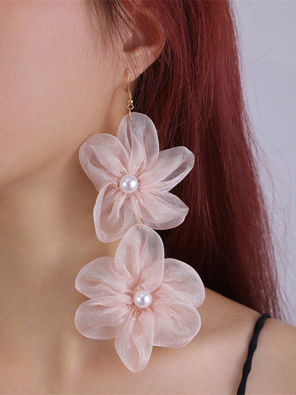 xakxx Three-Dimensional Flower Drop Earrings
