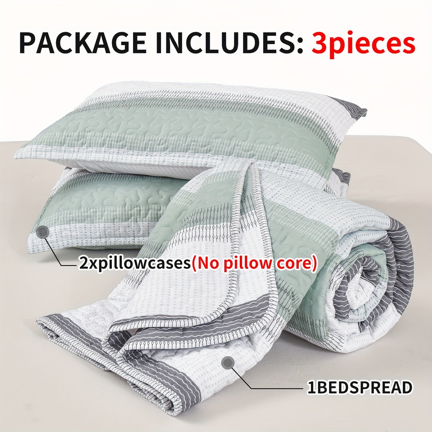 3pcs Luxurious Minimalist Bedding Set - Soft, Breathable, and Comfortable Print Bedspread with 2 Matching Pillowcases - Perfect for Bedroom and Dorm Room Decor