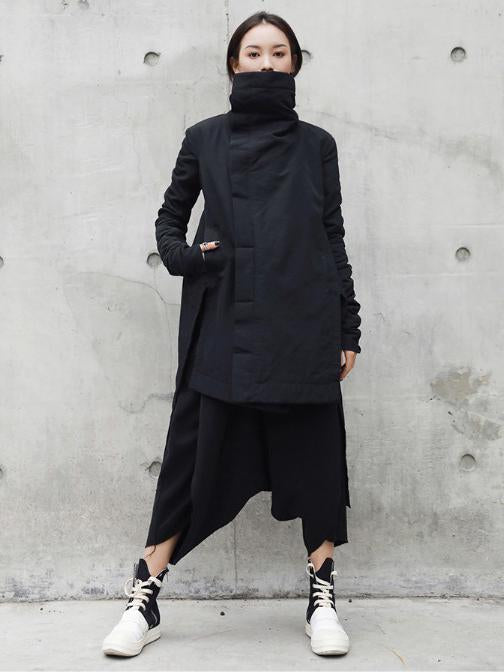 xakxx High-neck Cool Irregular Warm Jacket