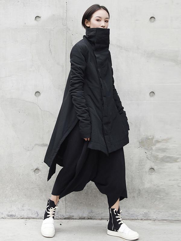 xakxx High-neck Cool Irregular Warm Jacket