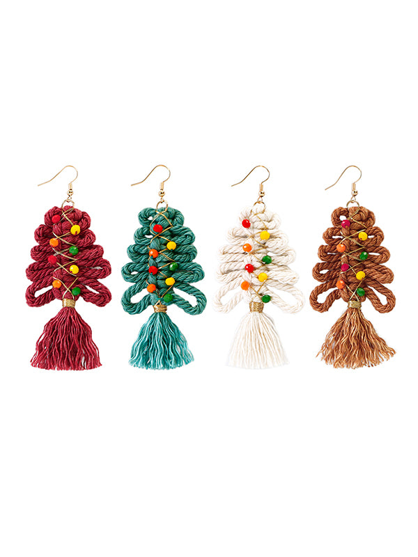 xakxx Tasseled Earrings Christmas Tree Accessories