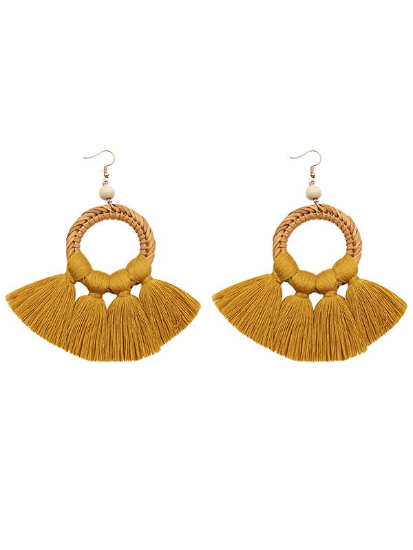 xakxx Tasseled Knitting Bohemia Earrings