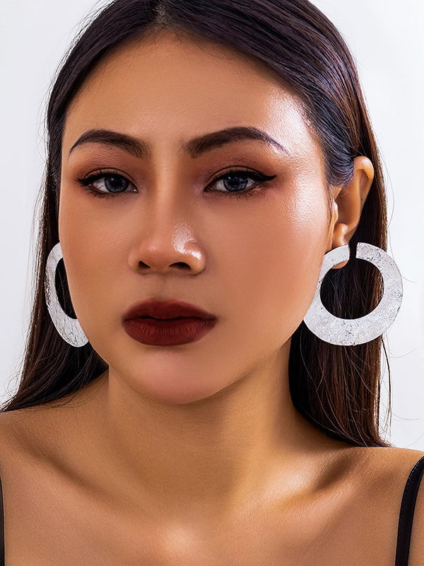 xakxx Geometric Hollow Solid Color Drop Earrings