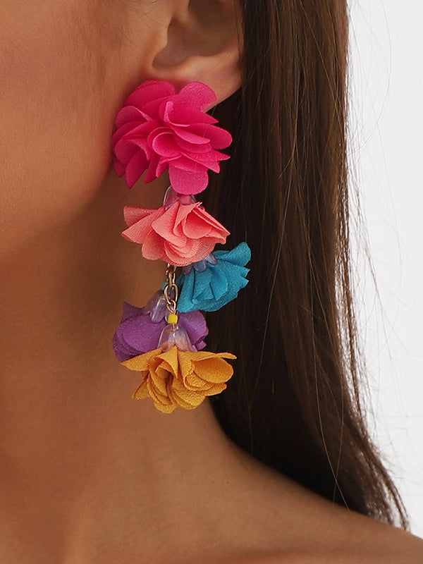 xakxx Flower Shape Drop Earrings Earrings Accessories