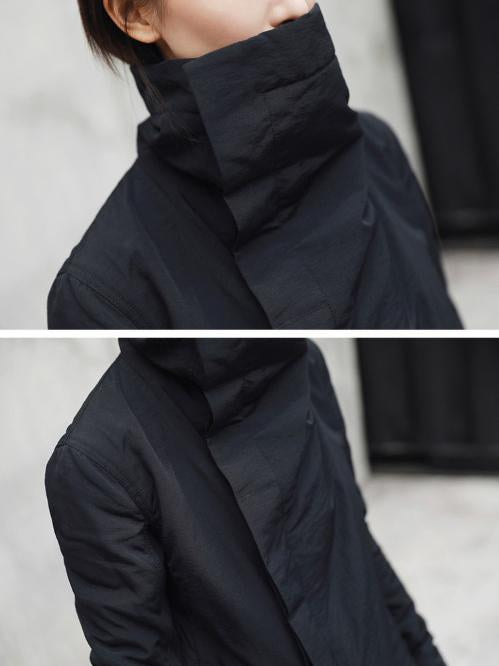 xakxx High-neck Cool Irregular Warm Jacket