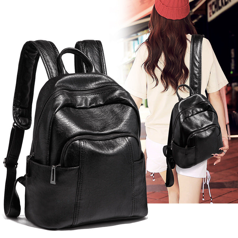 2025 popular new New schoolbag women's fashion trend Korean version women's pu backpack women's bag leisure backpack travel bag