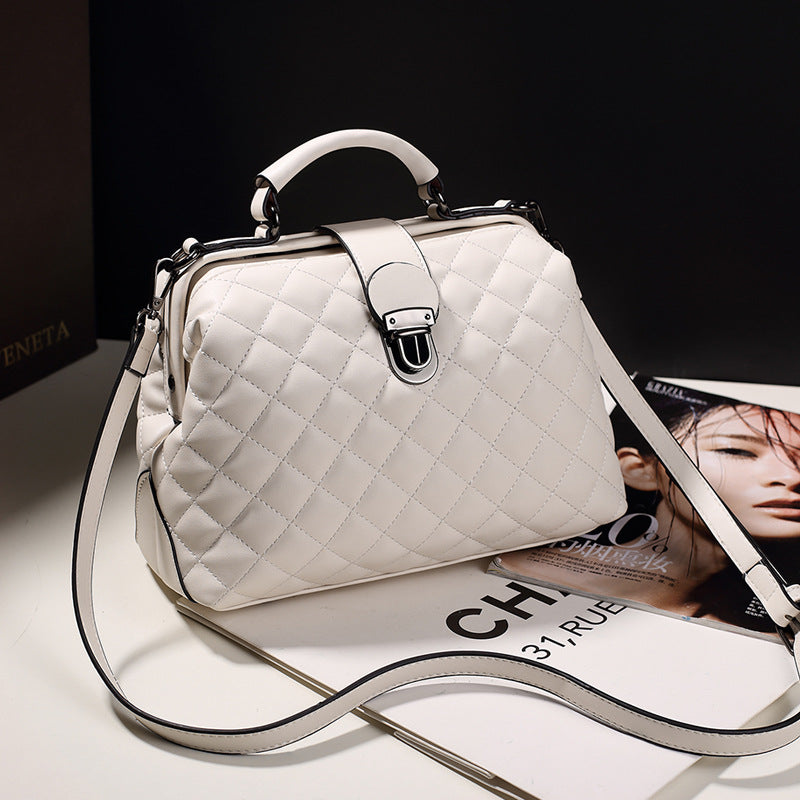 2025 new women's bag popular fashion versatile women's bag embroidered doctor bag fashion trend oblique span shoulder handbag