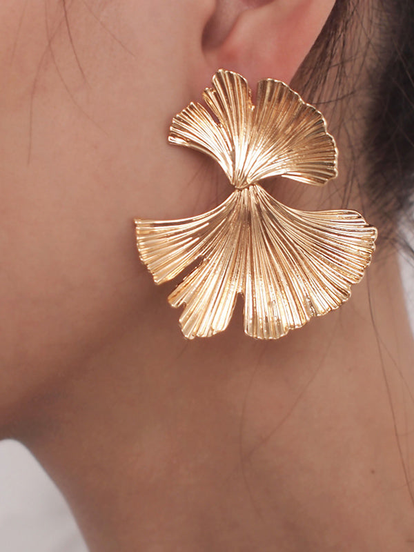 xakxx Geometric Leaves Shape Solid Color Drop Earrings