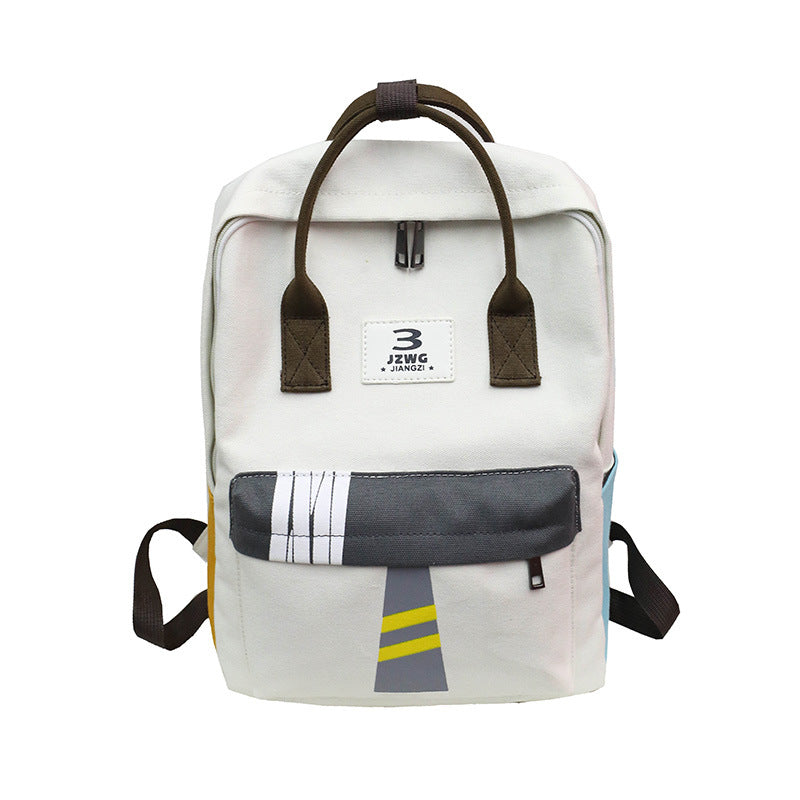 INS Schoolbag Female Japanese-Style Retro Graffiti Contrast Color Backpack Early South Korea/High School Student Backpack Fresh Literature and Art Bag