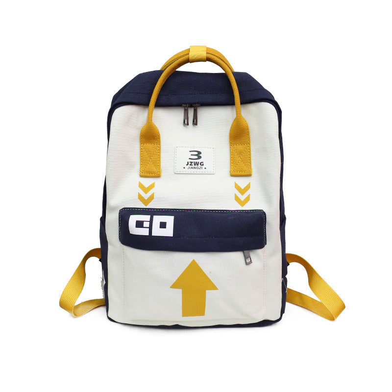 INS Schoolbag Female Japanese-Style Retro Graffiti Contrast Color Backpack Early South Korea/High School Student Backpack Fresh Literature and Art Bag
