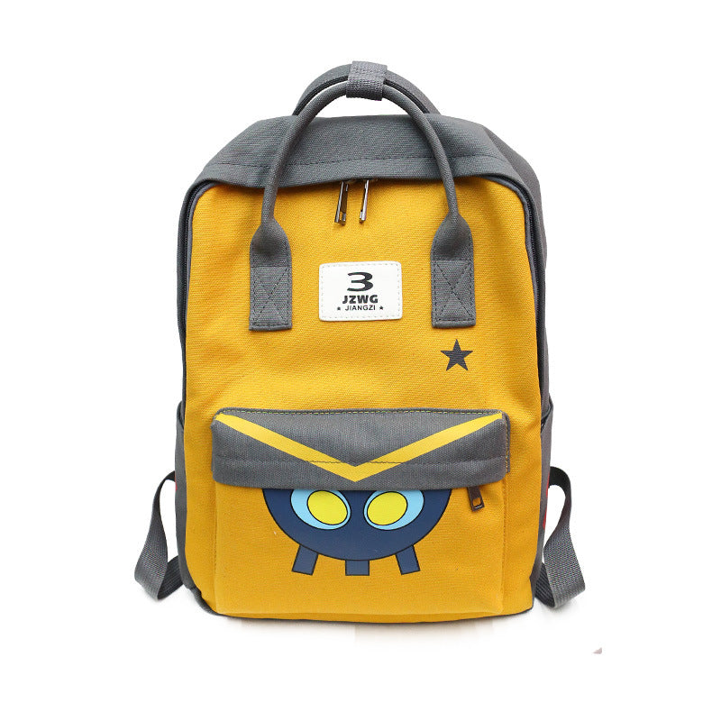 INS Schoolbag Female Japanese-Style Retro Graffiti Contrast Color Backpack Early South Korea/High School Student Backpack Fresh Literature and Art Bag
