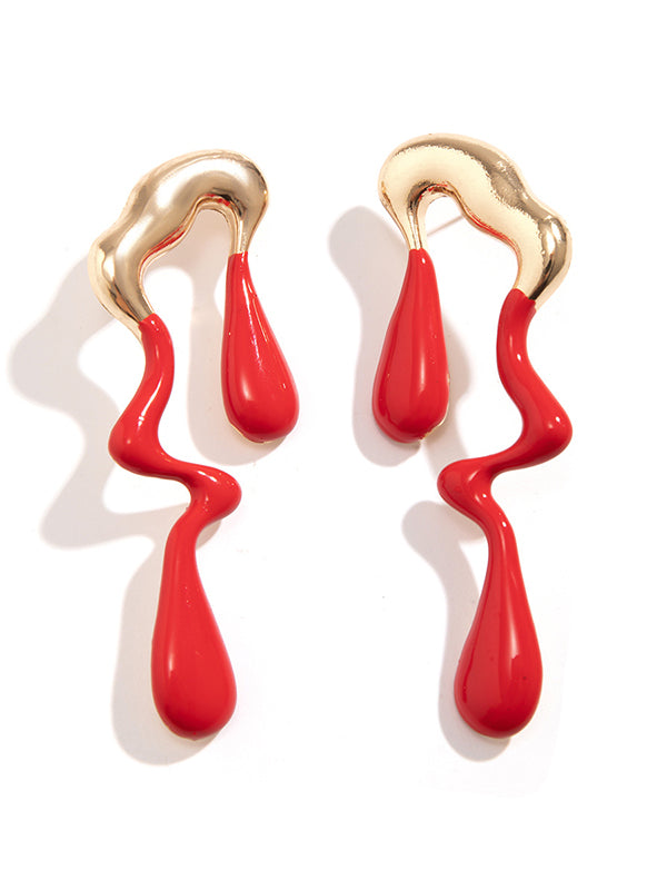 xakxx Contrast Color Geometric Drop Earrings