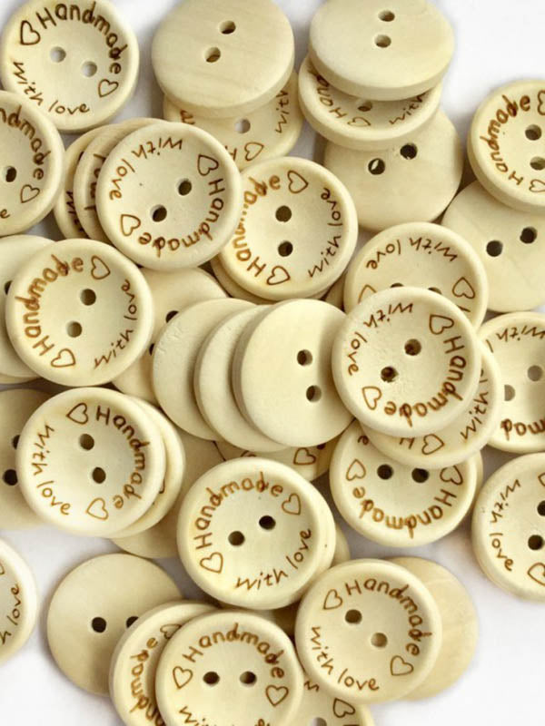 xakxx About 100Pcs Letter Printed Round Buttons Decoration Accessories