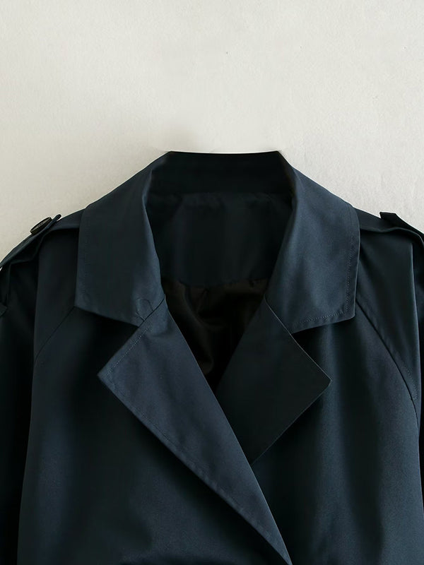 xakxx Long Sleeves Loose Split-Joint Lapel Jackets