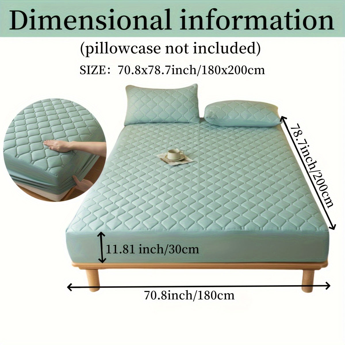 1pc Luxurious Waterproof Mattress Protector - Noiseless, Embossed, Dustproof, Thick, Breathable, Washable, Incontinence Protection - Ideal for Single, Twin, Full, Queen, King Bed Sizes, Bedroom, Guest Room, Apartment, School