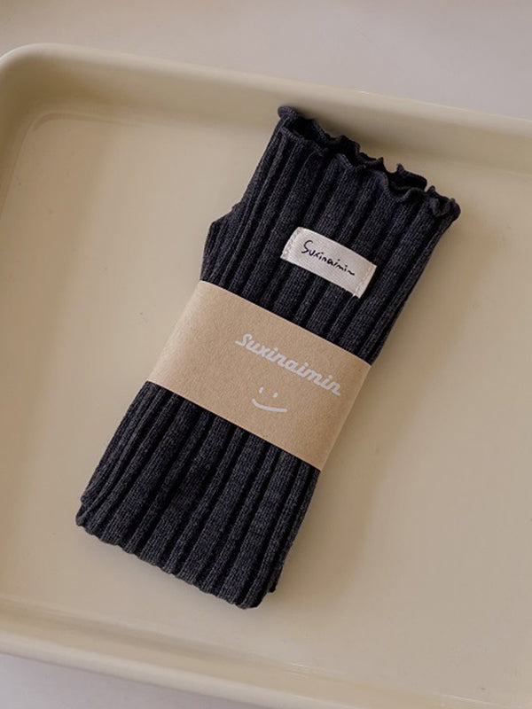 xakxx Pleated Wood Ear Lace Socks