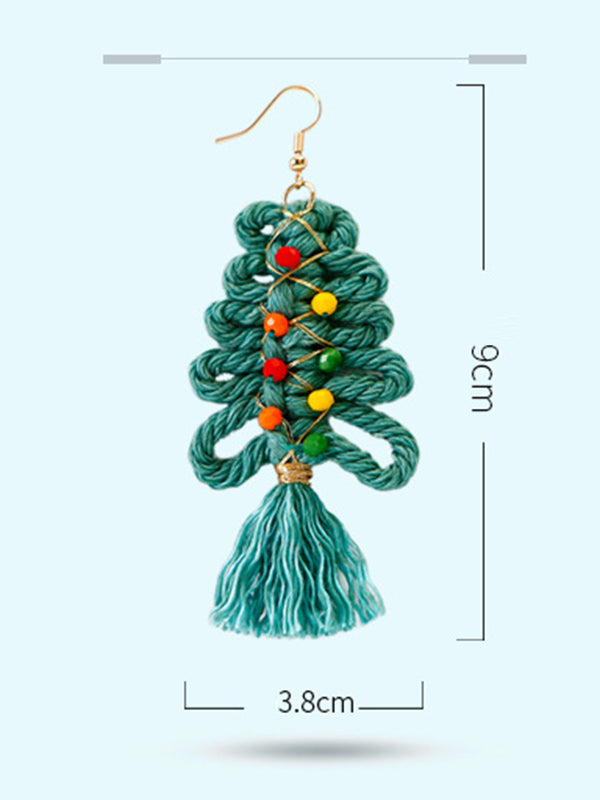 xakxx Tasseled Earrings Christmas Tree Accessories