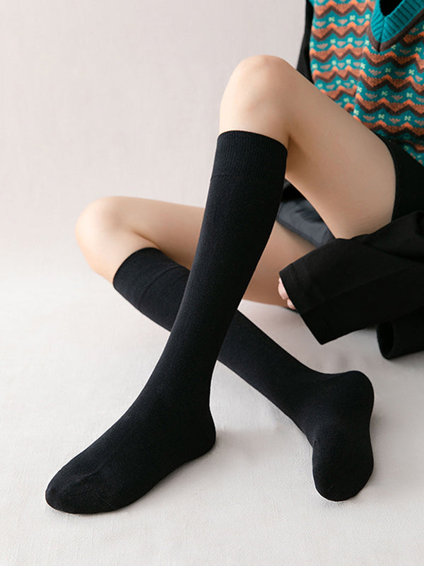 xakxx Casual Keep Warm Solid Color Socks Accessories