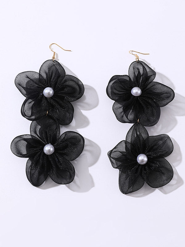 xakxx Three-Dimensional Flower Drop Earrings