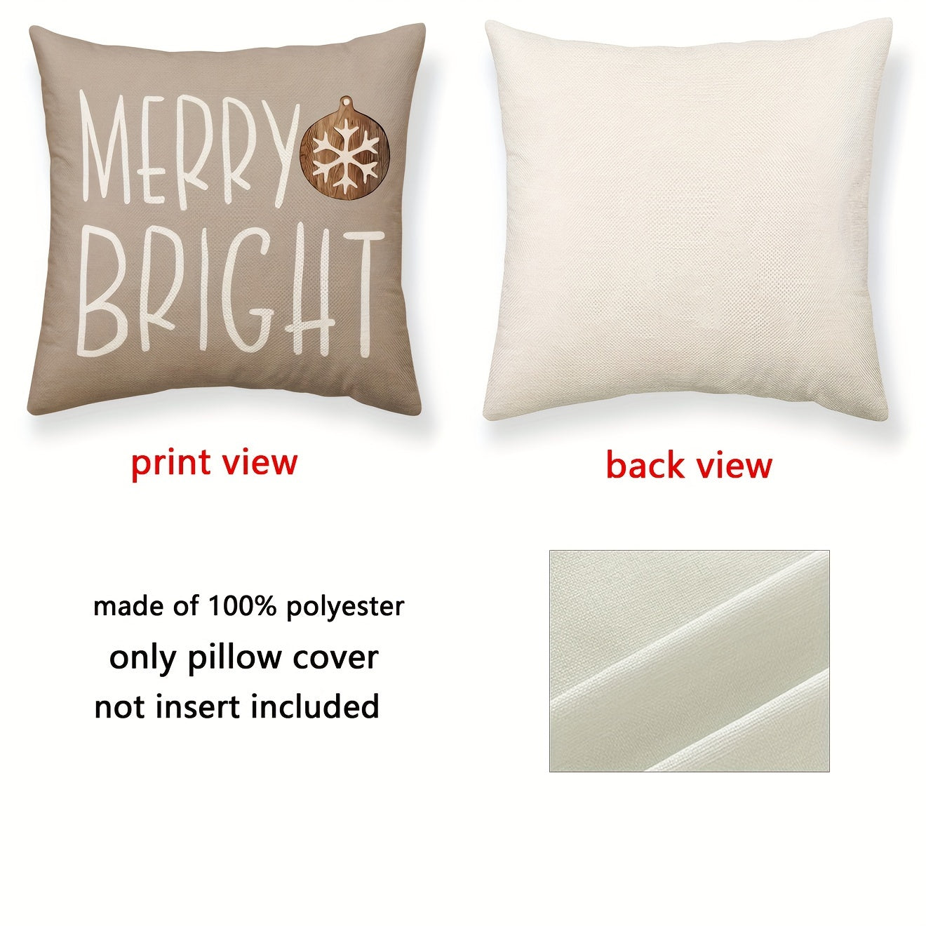 4 PCS Merry Christmas Blessings Throw Pillow Covers - Warm Curry Striped Vintage Woodgrain Sleigh Christmas Tree Design, Holiday Party Home Decor, Soft and Cozy, 18x18 inches (45x45 cm) - Pillow Inserts Not Included, Perfect for Indoor and Outdoor Decorat