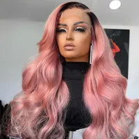 Brazilian Burgundy Red Colored Deep Wave Lace Frontal Wig HD Transparent lace front Wig Human Hair For Women Synthetic Lace Closure Wig