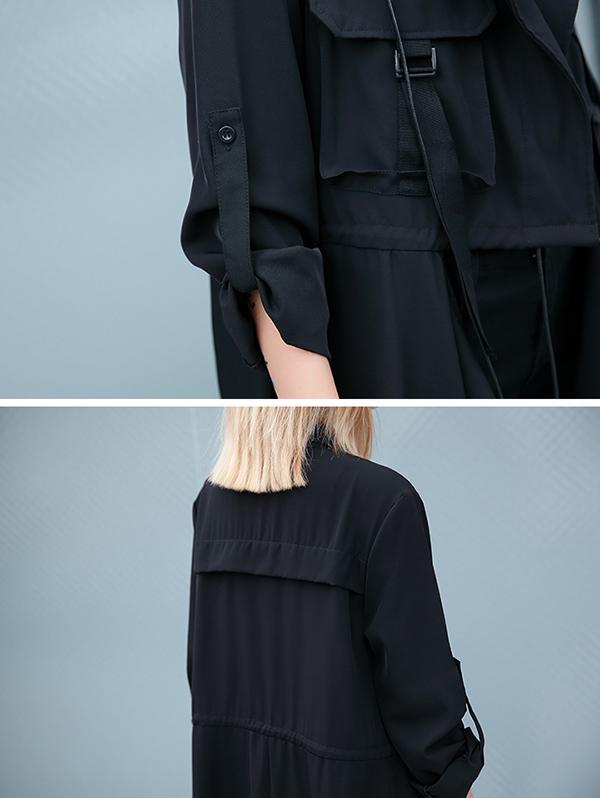 xakxx Light Loose Solid Trench Coat
