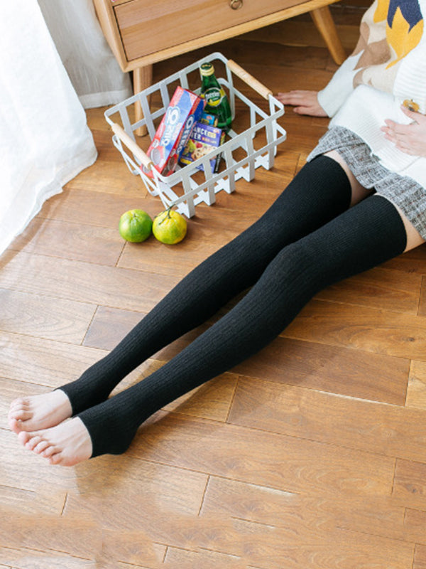 xakxx Casual Skinny Keep Warm Solid Color Leg Warmers Accessories