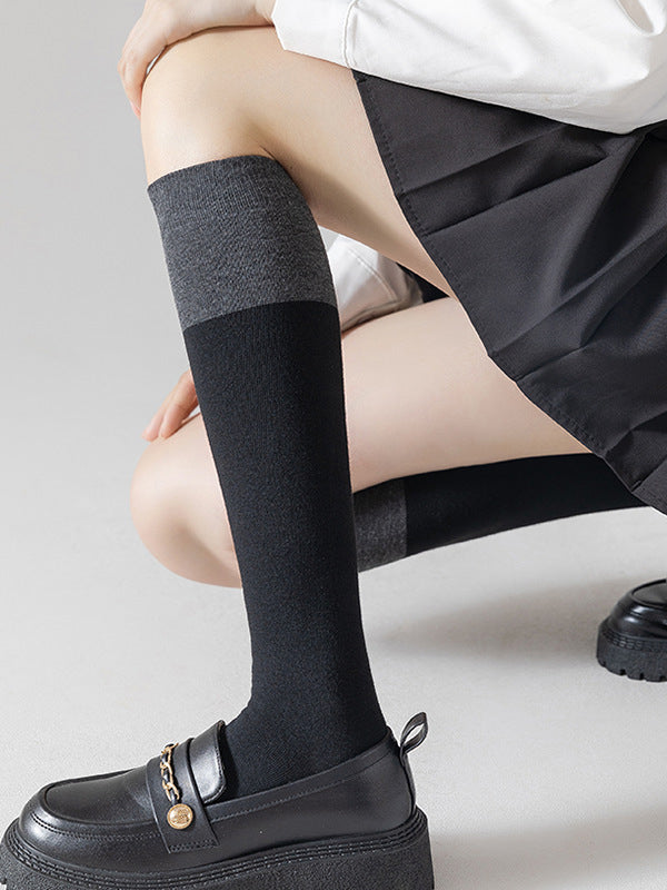 xakxx Casual Contrast Color Socks Accessories